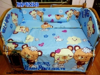 Chăn ga gối quây cũi Hàn Quốc cho giường cũi trẻ em HPK33
