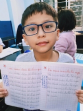 Lớp luyện chữ nghỉ mùa dịch COVID 19