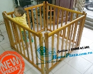 Giường cũi trẻ em 3D 4 cánh linh hoạt xoan đào ( NEW )