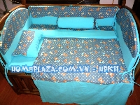 Chăn ga gối quây cũi KOREA gấu Nga - HPK11